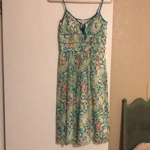 BCBG Paris Teal Sweetheart Midi Dress